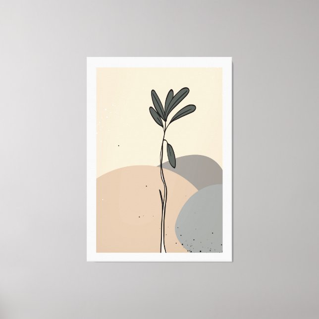 Modern abstract leaves canvas print (Front)