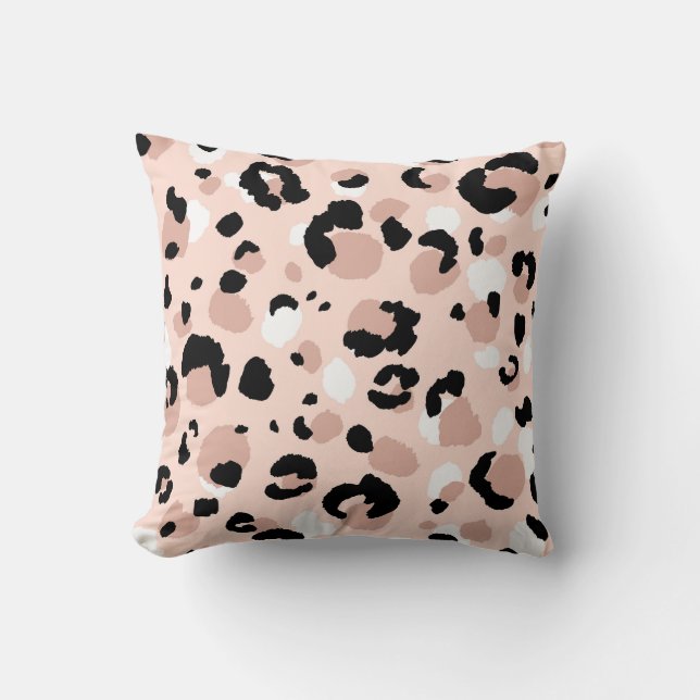 Modern Abstract Leopard Animal Print Cushion (Front)