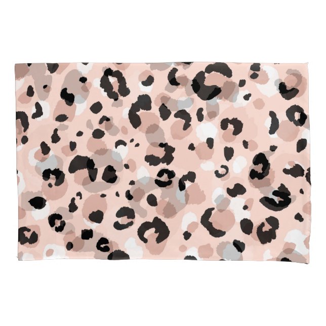 Modern Abstract Leopard Animal Print Pillowcase (Front)