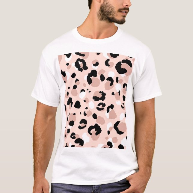 Modern Abstract Leopard Animal Print T-Shirt (Front)