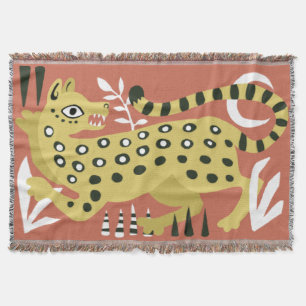 Modern Abstract Leopard Throw Blanket