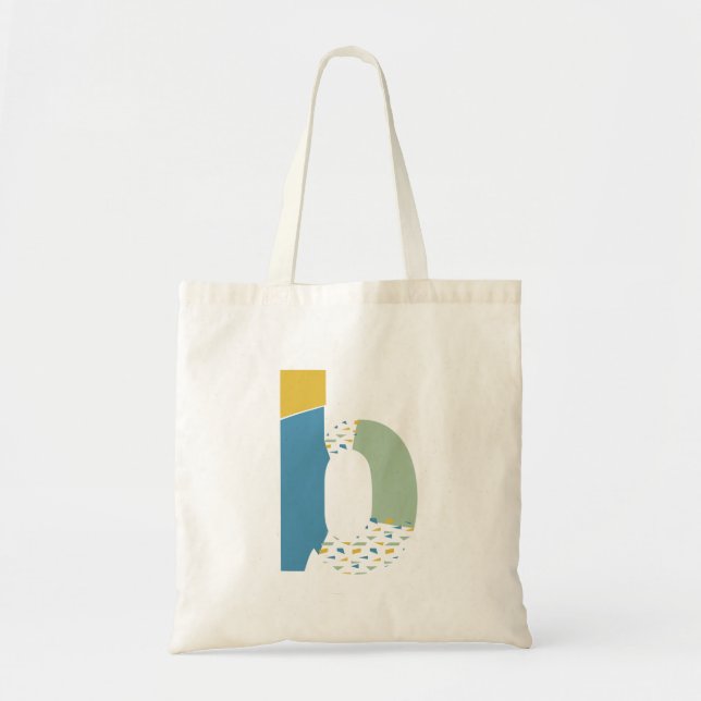 Modern Abstract Letter B Monogram Initial Tote Bag (Front)