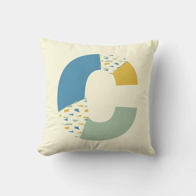 Modern Abstract Letter C Monogram Initial Cushion (Front)