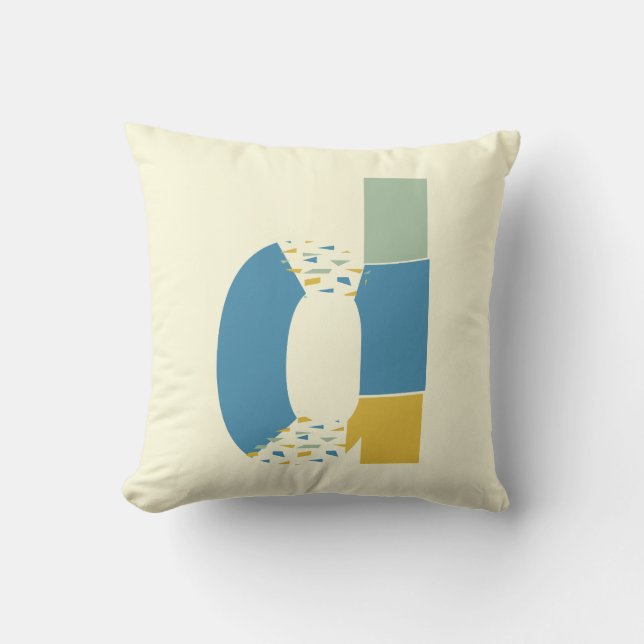 Modern Abstract Letter D Monogram Initial Cushion (Front)