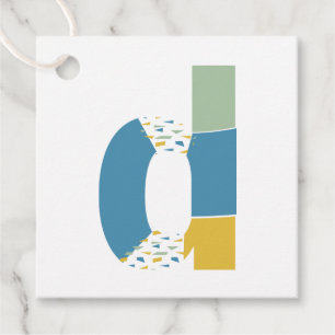 Modern Abstract Letter D Monogram Personalised Favour Tags