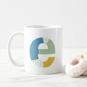 Modern Abstract Letter E Monogram Initial Coffee Mug