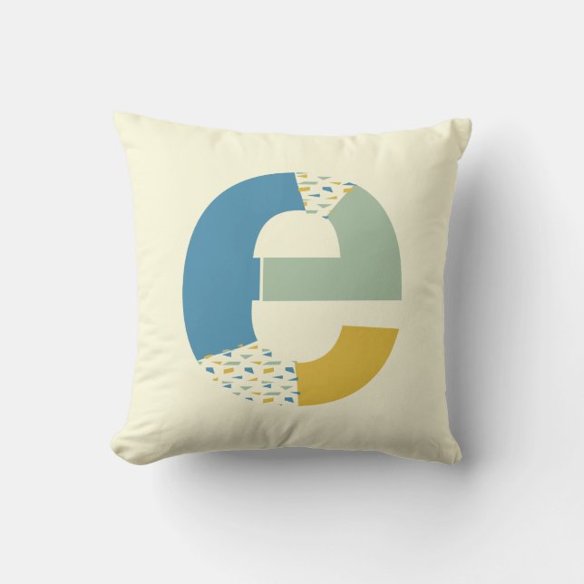 Modern Abstract Letter E Monogram Initial Cushion (Front)
