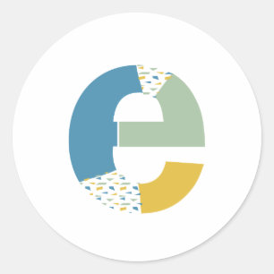 Modern Abstract Letter E Monogram Personalised Classic Round Sticker