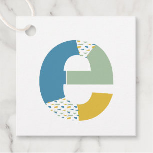 Modern Abstract Letter E Monogram Personalised Favour Tags