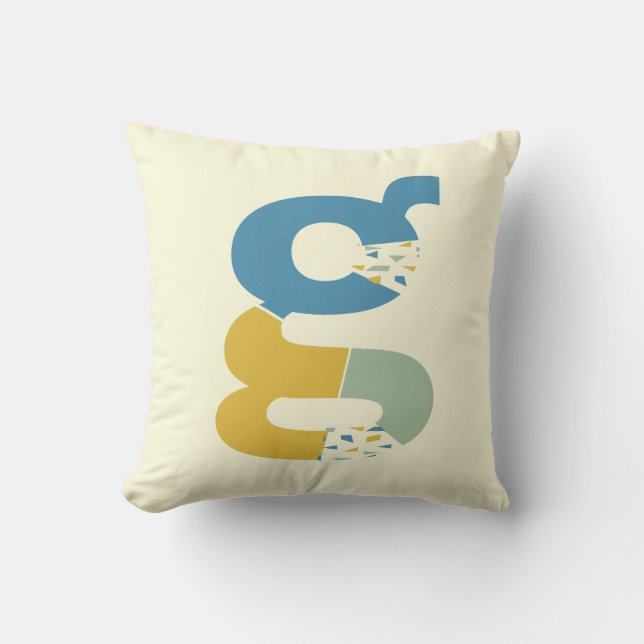 Modern Abstract Letter G Monogram Initial Cushion (Front)