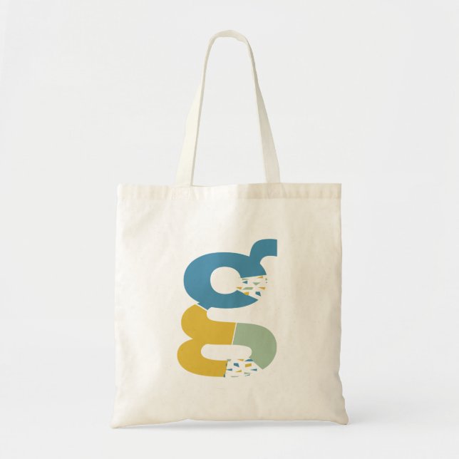 Modern Abstract Letter G Monogram Initial Tote Bag (Front)