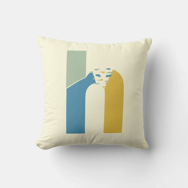 Modern Abstract Letter H Monogram Initial Cushion (Front)