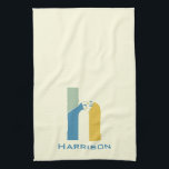 Modern Abstract Letter H Monogram Initial Tea Towel<br><div class="desc">Tea towel featuring an abstract modern monogram.</div>