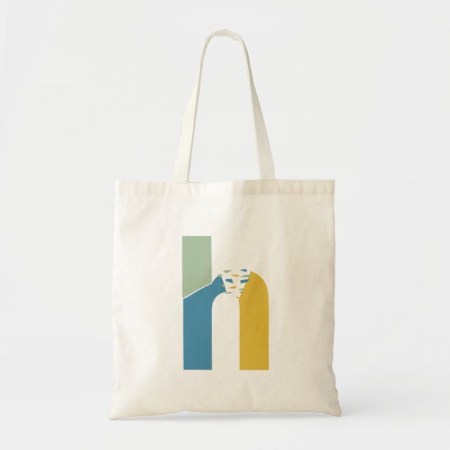 Modern Abstract Letter H Monogram Initial Tote Bag (Front)