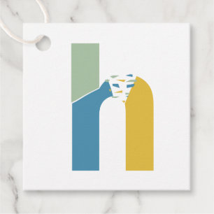 Modern Abstract Letter H Monogram Personalised Favour Tags