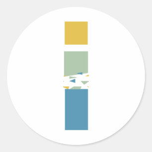 Modern Abstract Letter I Monogram Personalised Classic Round Sticker