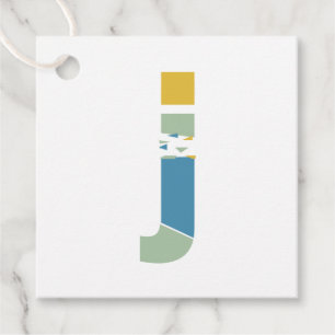 Modern Abstract Letter J Monogram Personalised Favour Tags