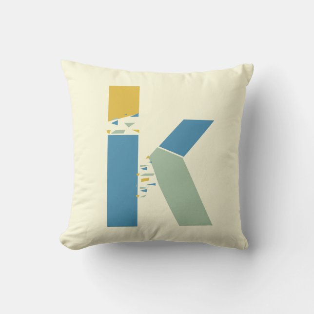 Modern Abstract Letter K Monogram Initial Cushion (Front)