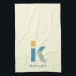 Modern Abstract Letter K Monogram Initial Tea Towel<br><div class="desc">Tea towel featuring an abstract modern monogram.</div>