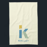 Modern Abstract Letter K Monogram Initial Tea Towel<br><div class="desc">Tea towel featuring an abstract modern monogram.</div>
