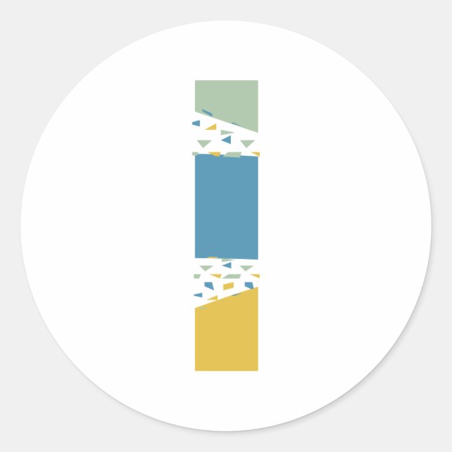 Modern Abstract Letter L Monogram Personalised Classic Round Sticker (Front)