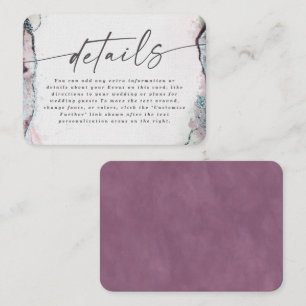 Modern Abstract Light Lilac Purple Wedding Details Enclosure Card