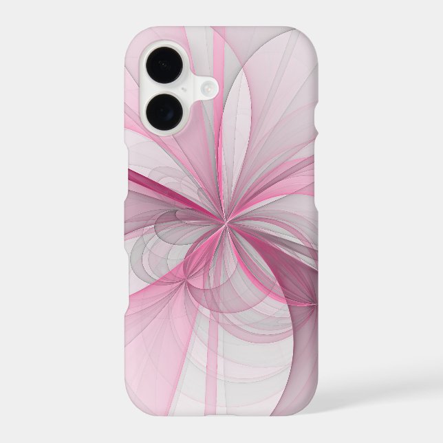 Modern Abstract Light Pink Gray Fractal Design (Back)