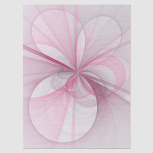 Modern Abstract Light Pink Gray Fractal Design Tissue Paper
