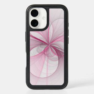 Modern Abstract Light Pink Grey Fractal Design
