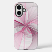 Modern Abstract Light Pink Grey Fractal Design