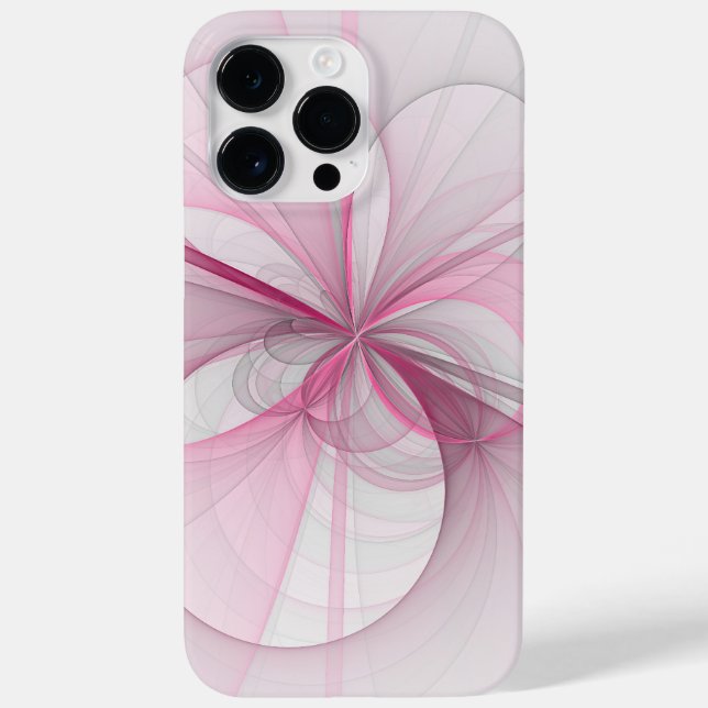 Modern Abstract Light Pink Grey Fractal Design Case-Mate iPhone Case (Back)