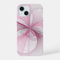 Modern Abstract Light Pink Grey Fractal Design