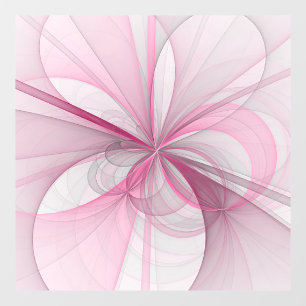 Modern Abstract Light Pink Grey Fractal Design Window Cling