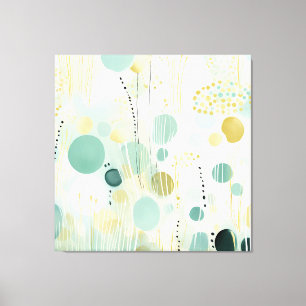 Modern abstract lime and mint green design  canvas print