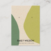 MODERN ABSTRACT LIME GREEN KRA ART EARRING DISPLAY BUSINESS CARD (Front)