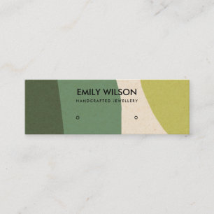 MODERN ABSTRACT LIME GREEN KRAFT ART STUD DISPLAY MINI BUSINESS CARD