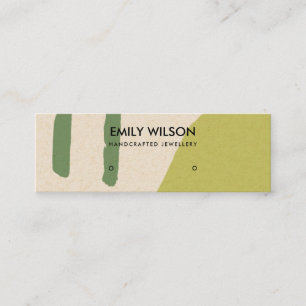 MODERN ABSTRACT LIME GREEN KRAFT ART STUD DISPLAY MINI BUSINESS CARD