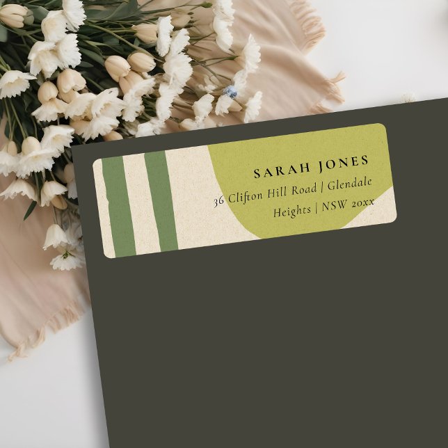 MODERN ABSTRACT LIME GREEN KRAFT ARTISTIC ADDRESS (Creator Uploaded)