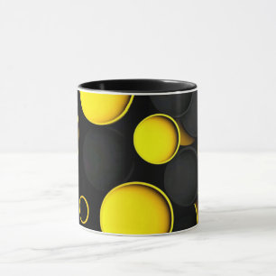 Modern Abstract Line Art Black Mug Minimalist Co