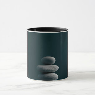 Modern Abstract Line Art Black Mug Minimalist Co