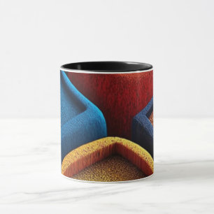 Modern Abstract Line Art Black Mug Minimalist Co