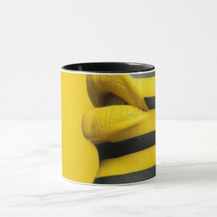 Modern Abstract Line Art Black Mug Minimalist Co