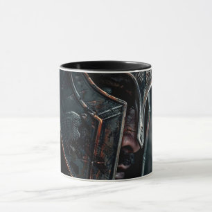 Modern Abstract Line Art Black Mug Minimalist Co