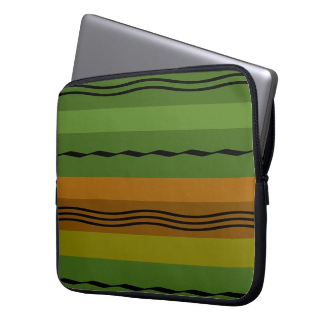 modern abstract line pattern laptop sleeve (Front Left)