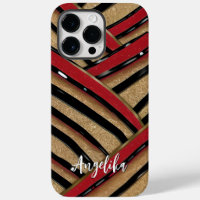 Modern Abstract Line Red Black Custom Minimalist