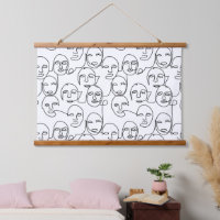 Modern Abstract Lines Faces Continuous Line Art