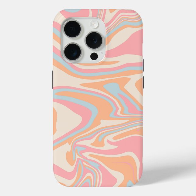Modern abstract Liquid swirl Peach Fuzz Case-Mate iPhone Case (Back)
