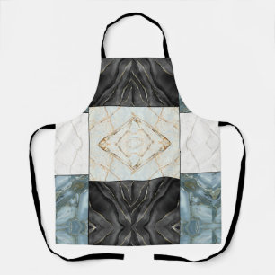 Modern Abstract Marble Agate Geometric Block Apron