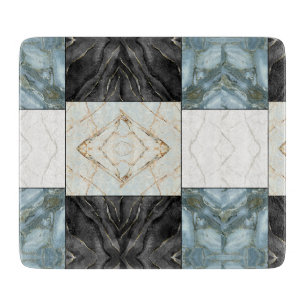 Modern Abstract Marble Agate Geometric Block Cutting Board