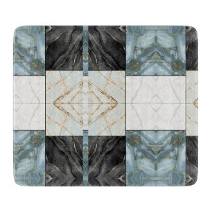 Modern Abstract Marble Agate Geometric Block Cutting Board